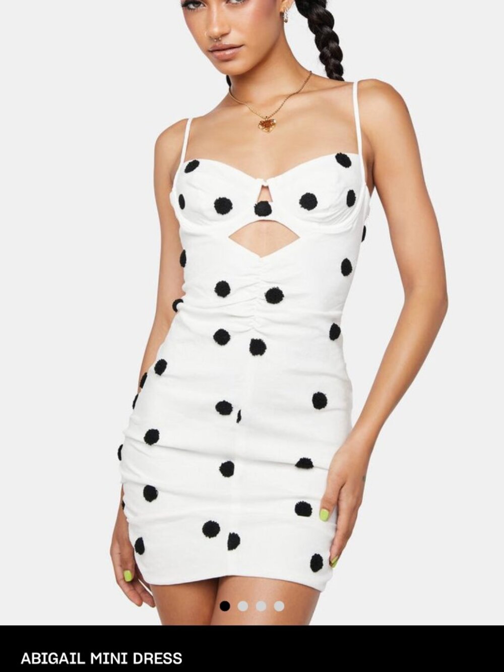 For Love and Lemons Polka Dot Abigail Mini Dress